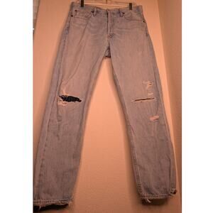 AGOLDE Riley High Rise Straight Jeans Light Distressed 29
